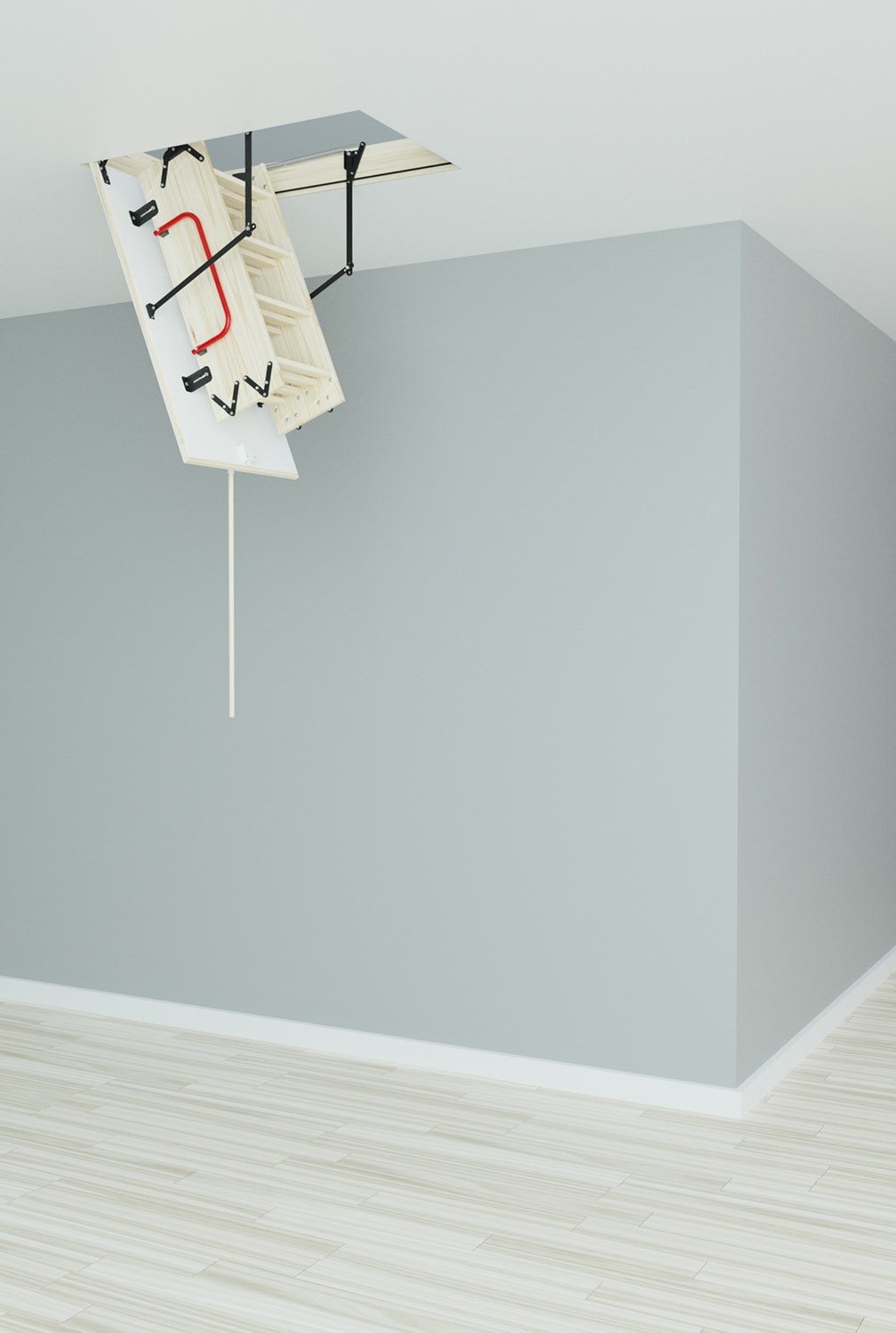 Escalera de ático plegable de madera STAIRLUXE con aislamiento de 7 pies a 10.83 pies (apertura bruta: 22.44 pulgadas x 48.03 pulgadas) con capacidad de 352 libras LALLE4721130