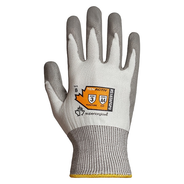 Guantes tejidos Superior Glove, Nivel de corte A4, calibre 18, blanco, 6 - S18TAFGPU-6