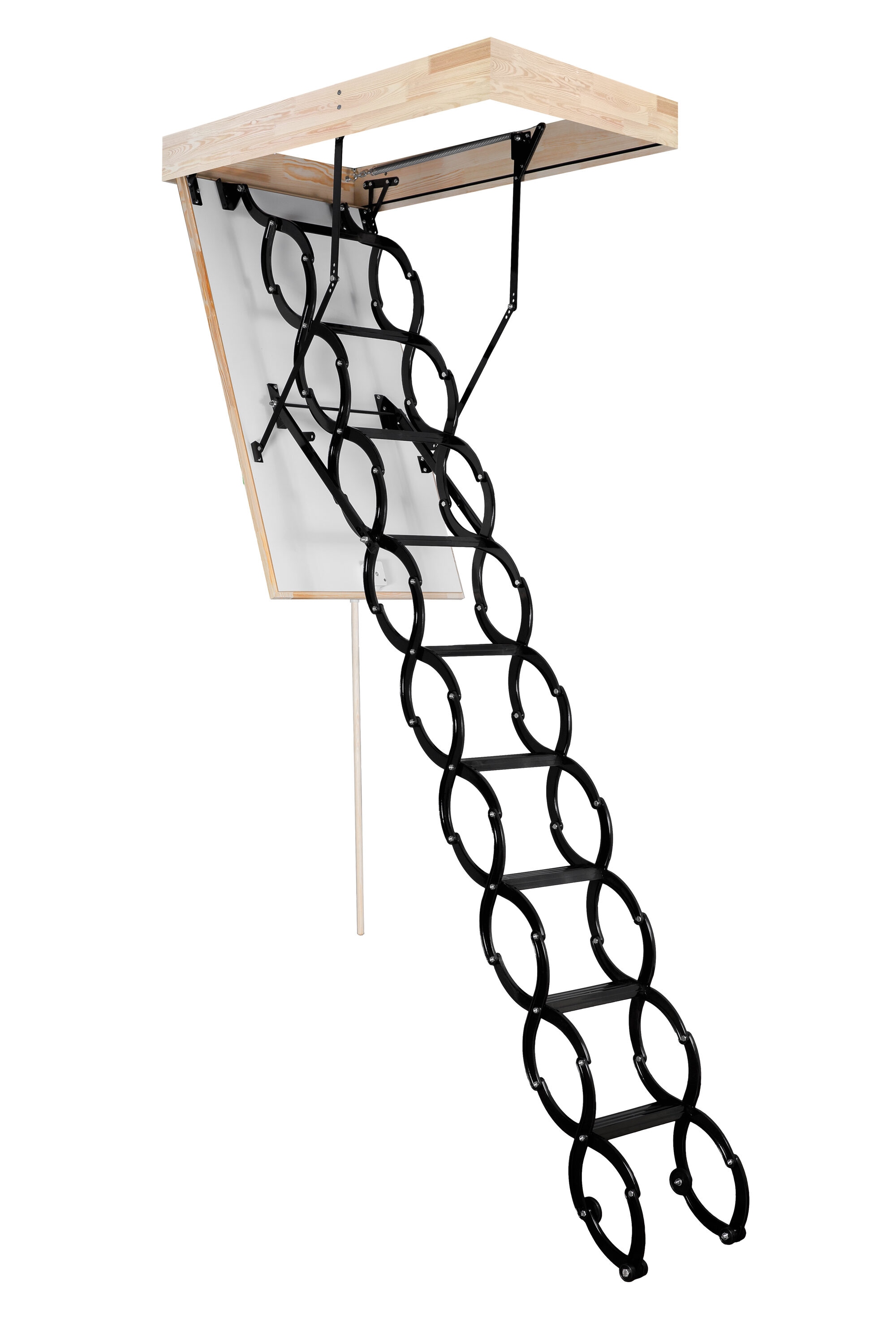 Escalera de ático plegable aislada STAIRLUXE de metal de 8 a 9.5 pies (abertura bruta: 24.41 pulgadas x 36.22 pulgadas) con capacidad de 352 libras COMP3523114