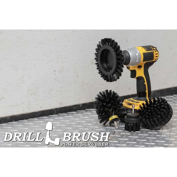 Cepillo de Taladro Power Scrubber de Useful Products 5 pulgadas de ancho 5 pulgadas de largo, negro - K-S-E42O-QC-DB
