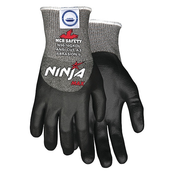 Mcr Safety Guantes Recubiertos Resistentes a Cortes, Nivel de Corte A3, 10 ga, Gris, Talla S - N9676GKDS