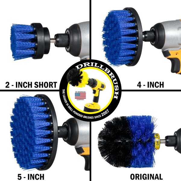 Cepillo de Taladro Power Scrubber de Useful Products 7 pulgadas de ancho 5 pulgadas de largo, Azul - B-S-542O-QC-DB