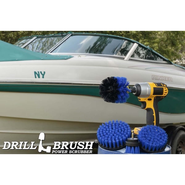 Cepillo de Taladro Power Scrubber de Useful Products 7 pulgadas de ancho 5 pulgadas de largo, Azul - B-S-542O-QC-DB