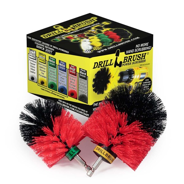 Cepillo rotativo para taladro Drill Brush Power Scrubber de Useful Products 5 pulgadas de ancho y 5 pulgadas de largo, color rojo - R-S-MO-QC-DB