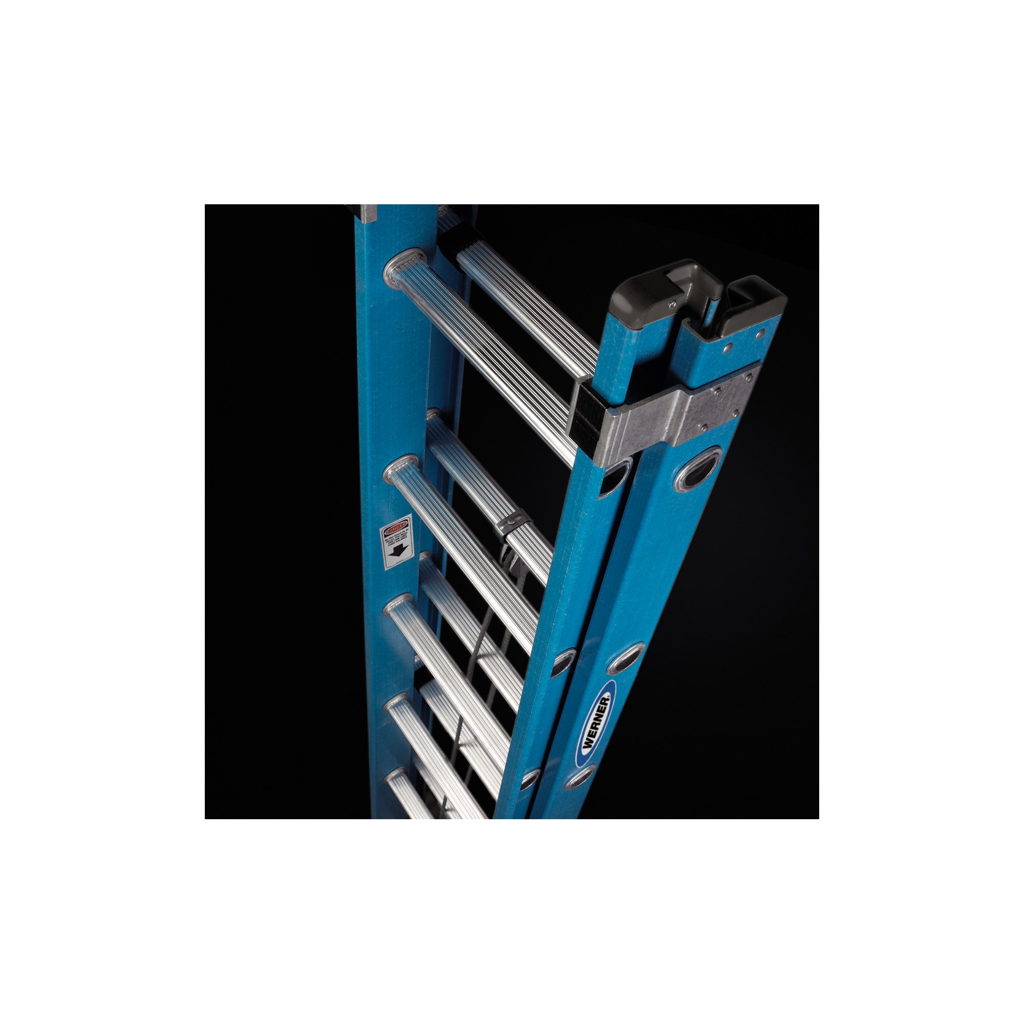 Escalera de extensión de fibra de vidrio tipo 1, capacidad de carga de 250 lb, modelo FE1020-2 de 20 pies (altura de alcance de 19 pies) de Werner FE1000-2