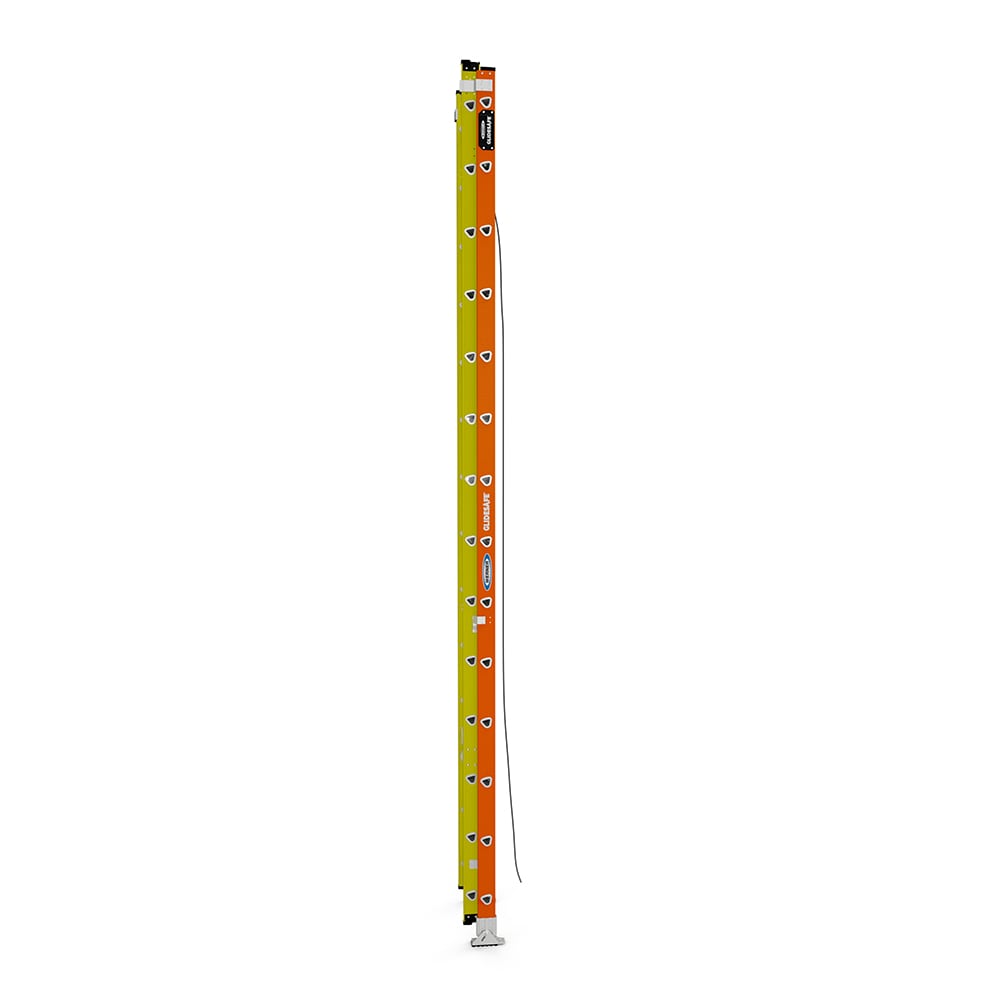 Escalera de extensión de fibra de vidrio tipo 1A Werner Glidesafe de 28 pies (27 pies de altura de alcance) con capacidad de carga de 300 lbs. Modelo T6228-2GS
