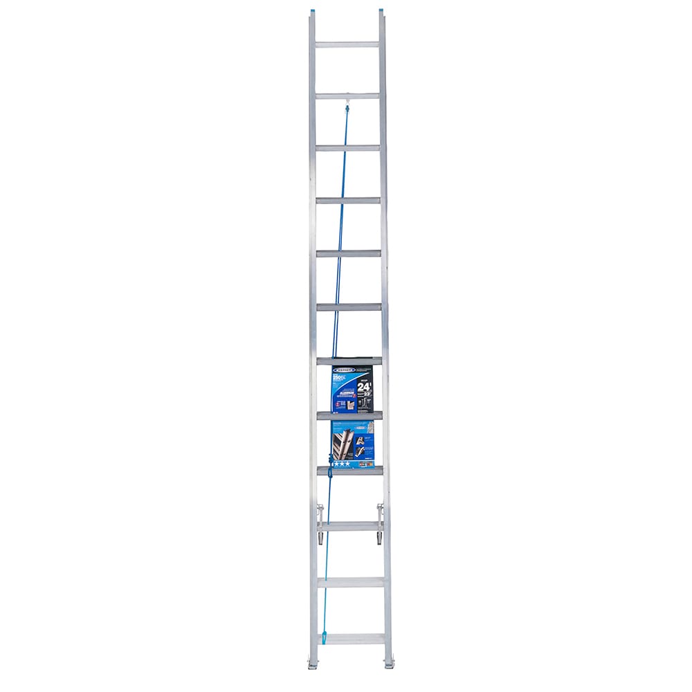 Escalera de extensión de aluminio Tipo 1 Werner D1300-2 de 24 pies (altura de alcance de 23 pies) con capacidad de carga de 250 lbs. Modelo D1324-2