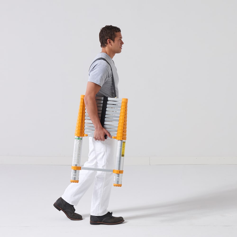 Escalera de extensión telescópica Xtend+Climb ANSI Certified 12.5 pies (16.5 pies de altura máxima) de aluminio tipo 1 con capacidad de carga de 250 lbs. Modelo 770P+.