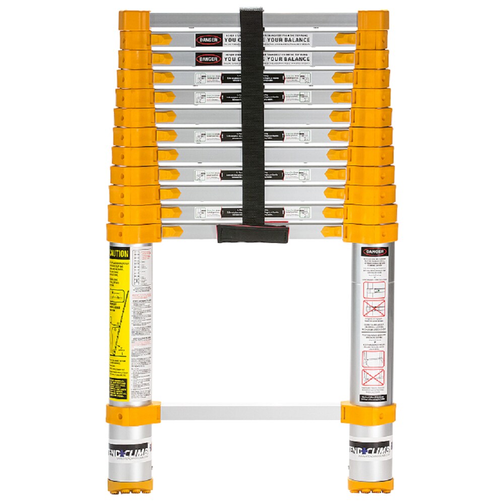 Escalera de extensión telescópica Xtend+Climb ANSI Certified 12.5 pies (16.5 pies de altura máxima) de aluminio tipo 1 con capacidad de carga de 250 lbs. Modelo 770P+.