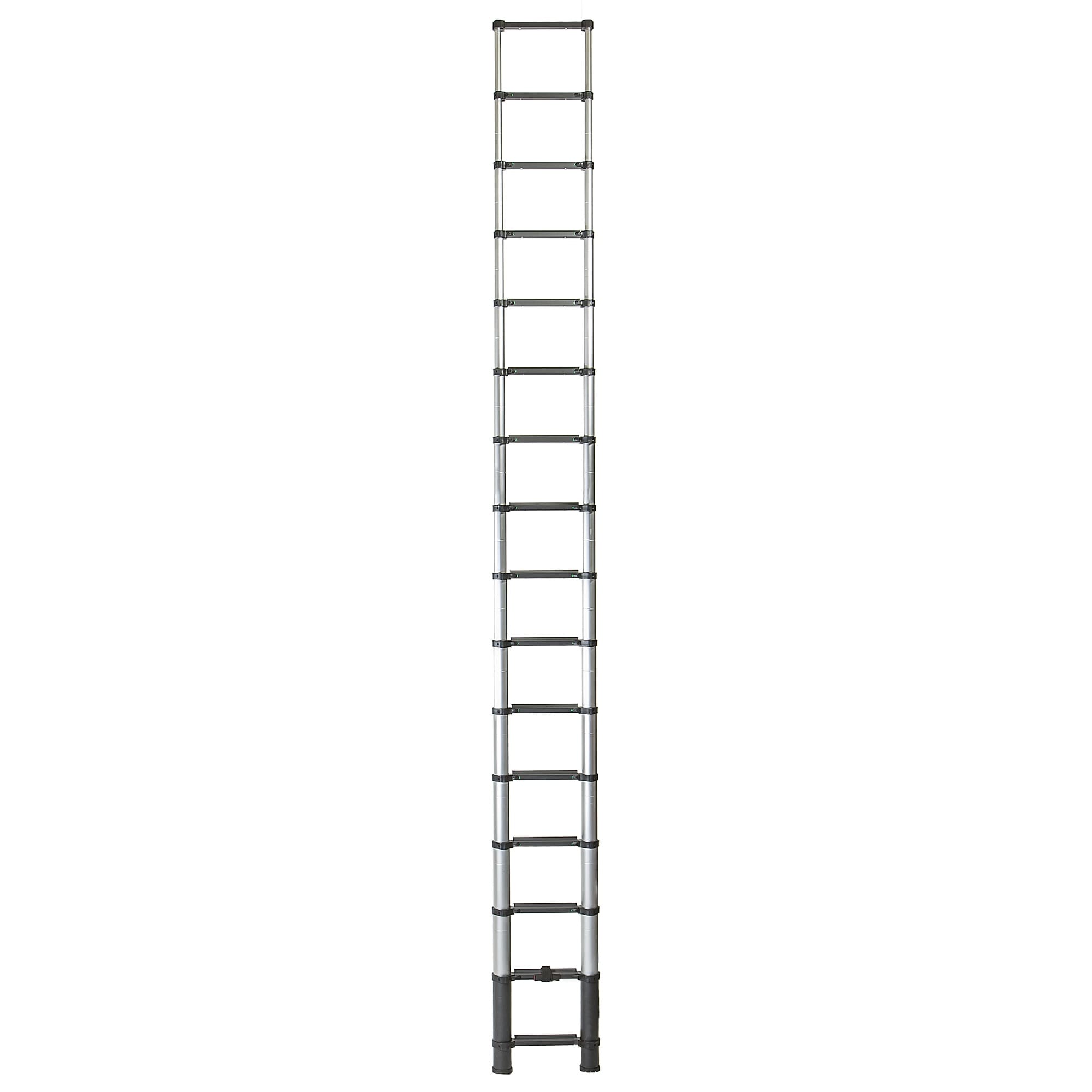 Escalera de extensión telescópica Xtend+Climb ANSI Certified de 15.5 pies (con alcance de altura de 19.5 pies) de aluminio Tipo 1A con capacidad de carga de 300 libras - Modelo CS155+/300