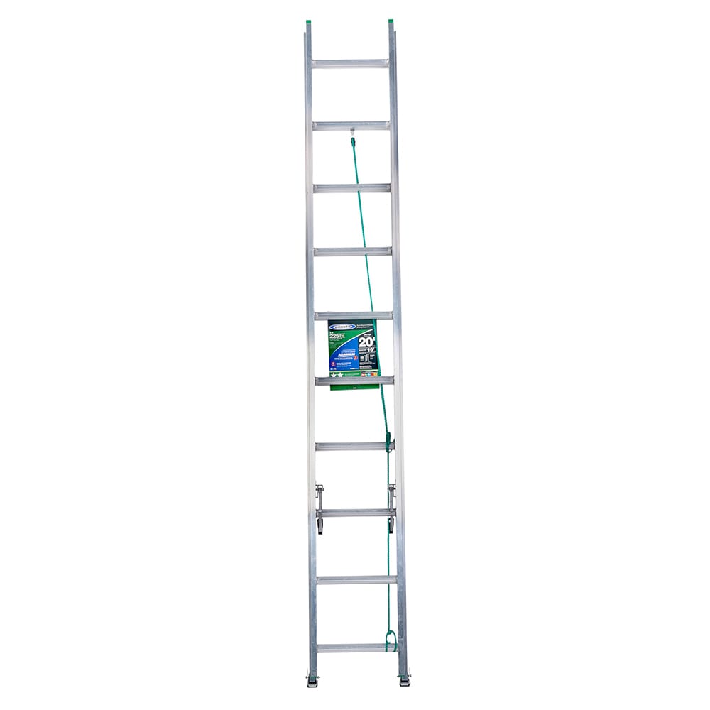 Escalera de extensión de aluminio tipo 2 de capacidad de carga de 225 lb de 20 pies (altura de alcance de 19 pies) Werner D1200-2. Modelo D1220-2 de escalera de extensión.