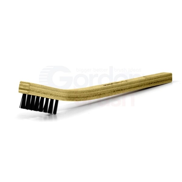Cepillo para rascar Gordon Brush 3 x 7 filas 0.018" de cerdas de nylon con mango de plywood - 30NG-12