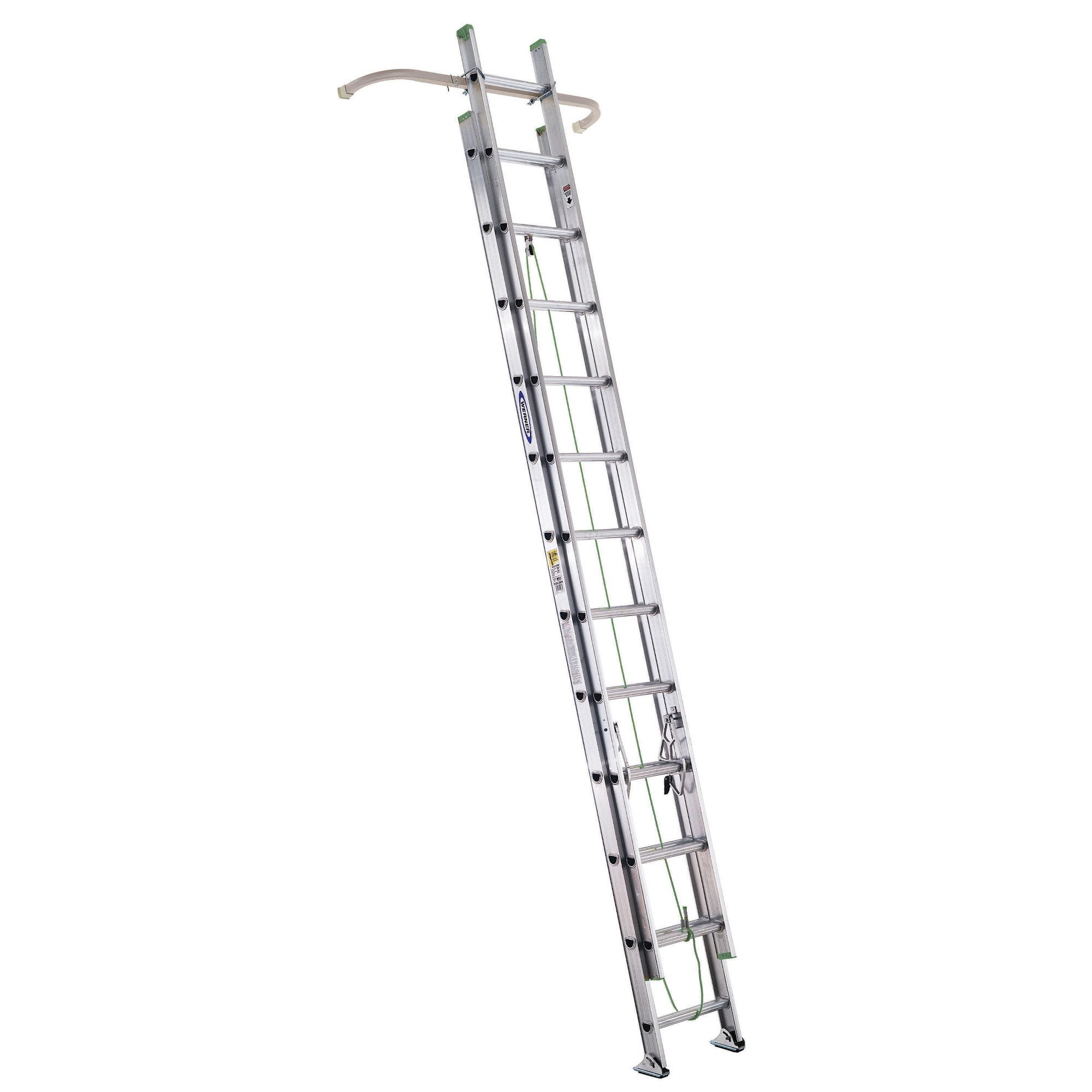Escalera de extensión de aluminio Werner D1200-2 de 40 pies (altura de alcance de 37 pies) Tipo 2 - Capacidad de carga de 225 libras. Escalera de extensión D1240-2
