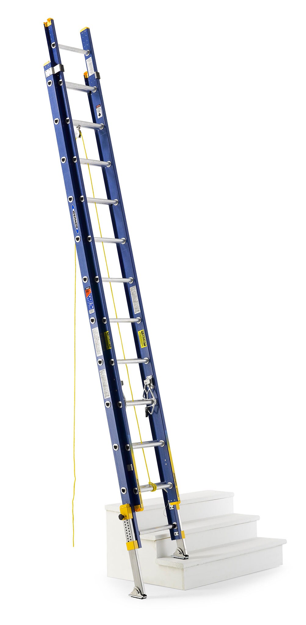 Escalera de Extensión Werner Equalizer de 28 pies (Altura Alcanzable de 27 pies) Tipo 1A de Fibra de Vidrio - Capacidad de Carga de 300 lb. Modelo D8228-2EQ