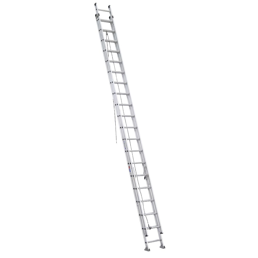 Escalera de extensión de aluminio Werner D1500-2 de 40 pies (37 pies de altura máxima) Tipo 1A con capacidad de carga de 300 libras. Escalera de extensión D1540-2.