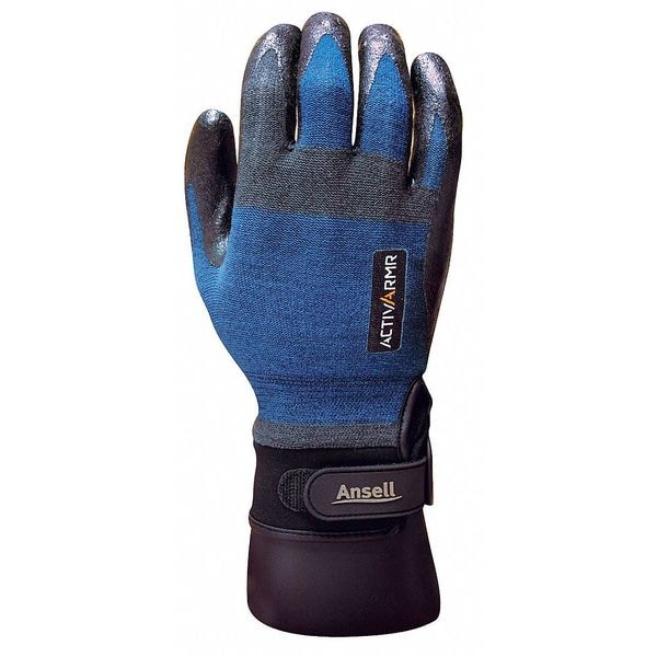 Guantes recubiertos resistentes a cortes Ansell, Nivel de corte A3, 18 ga, Azul, 10 - 97-002