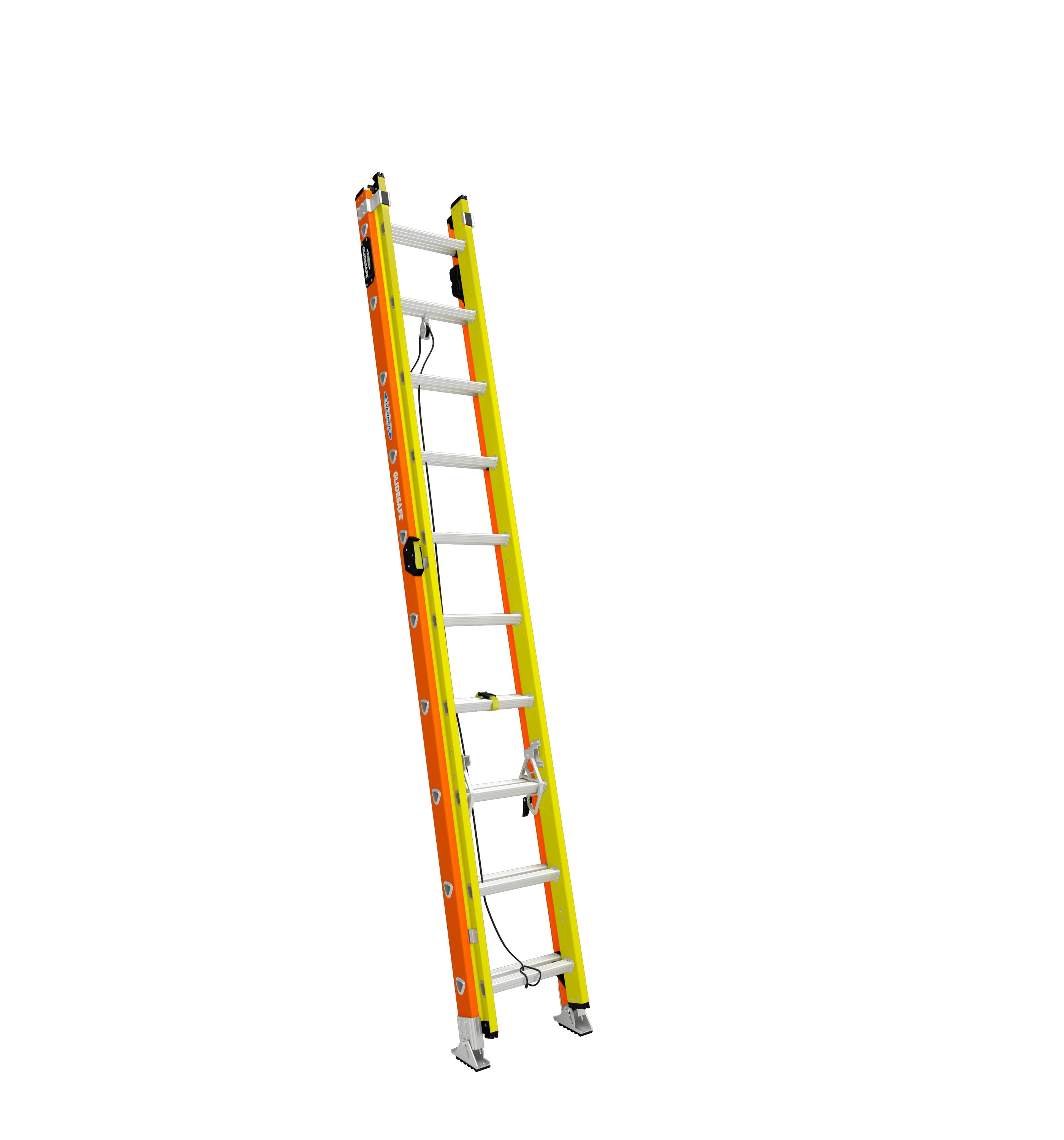 Escalera de extensión de fibra de vidrio tipo 1a con capacidad de carga de 300 lb Werner Glidesafe de 20 pies (19 pies de altura alcanzable) Modelo T6220-2GS