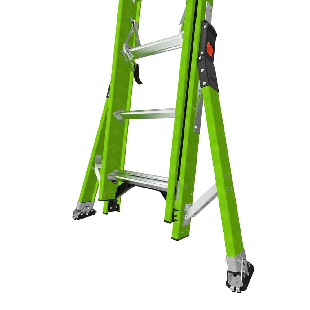 Escalera de extensión telescópica Little Giant Ladders Sumostance M16 16.0 pies (altura de alcance de 16.0 pies) Tipo 1AA de fibra de vidrio - Capacidad de carga de 375 lb. - Escalera de extensión telescópica 17216