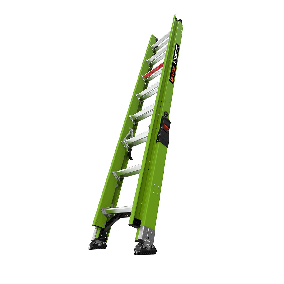 Escalera de extensión telescópica Little Giant Ladders Sumostance M16 16.0 pies (altura de alcance de 16.0 pies) Tipo 1AA de fibra de vidrio - Capacidad de carga de 375 lb. - Escalera de extensión telescópica 17216