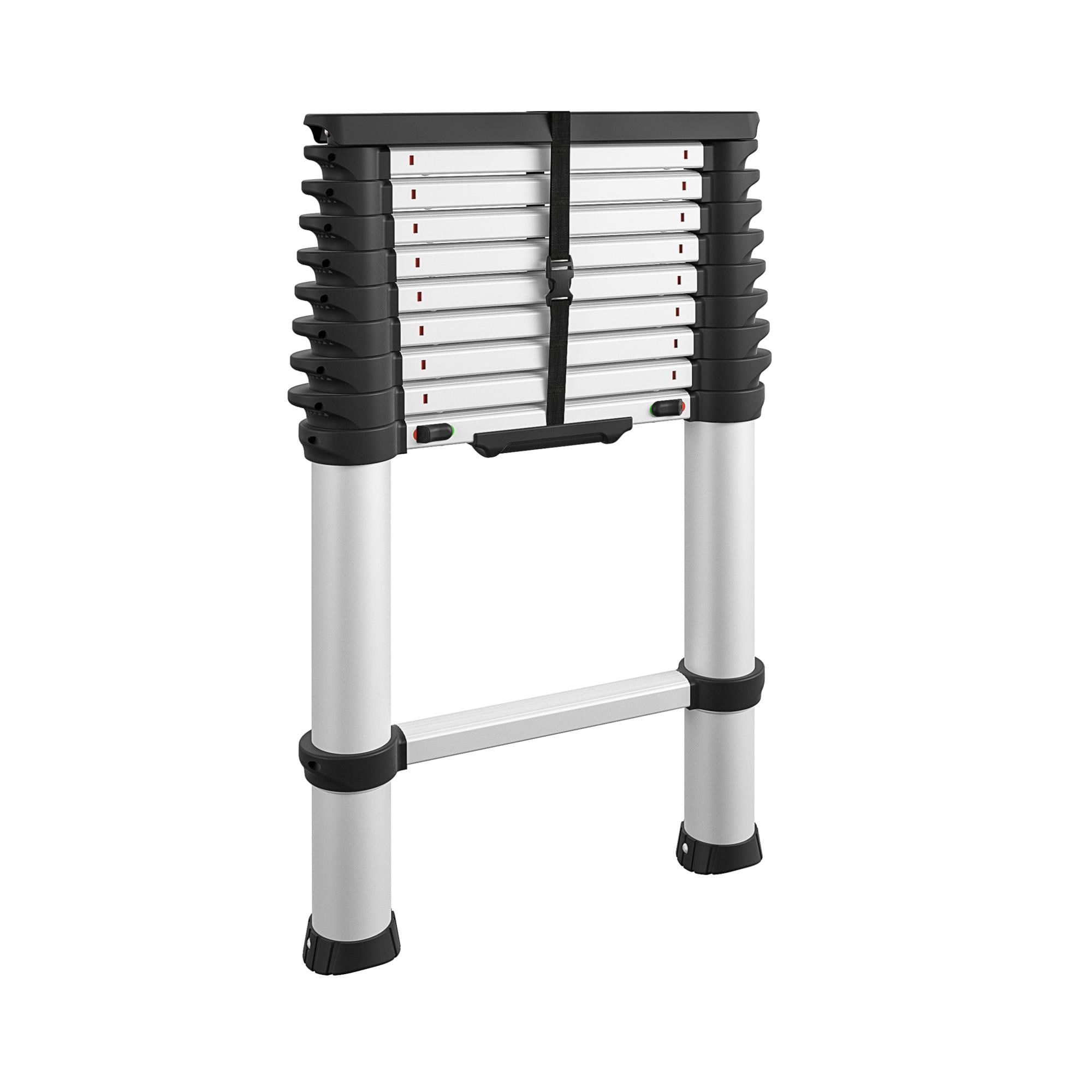 Escalera de extensión telescópica de aluminio Cosco SmartClose de 10.65 pies (14 pies de altura máxima) Tipo 1A - Capacidad de carga de 300 libras Escalera de extensión 20811T1ASE