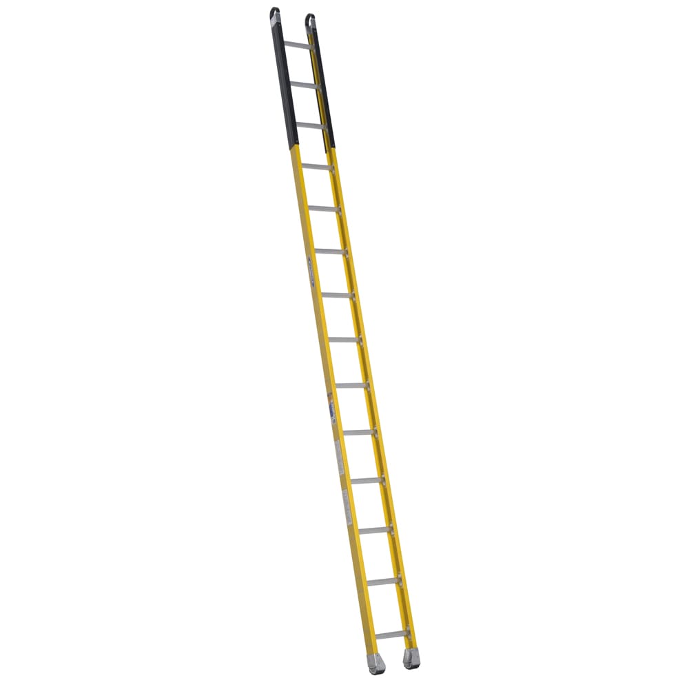 Escalera extensible para hombre aljibe Werner M7100-1 de 14 pies (altura de alcance de 16 pies) tipo 1AA de fibra de vidrio - capacidad de carga de 375 lbs. Escalera de extensión M7114-1