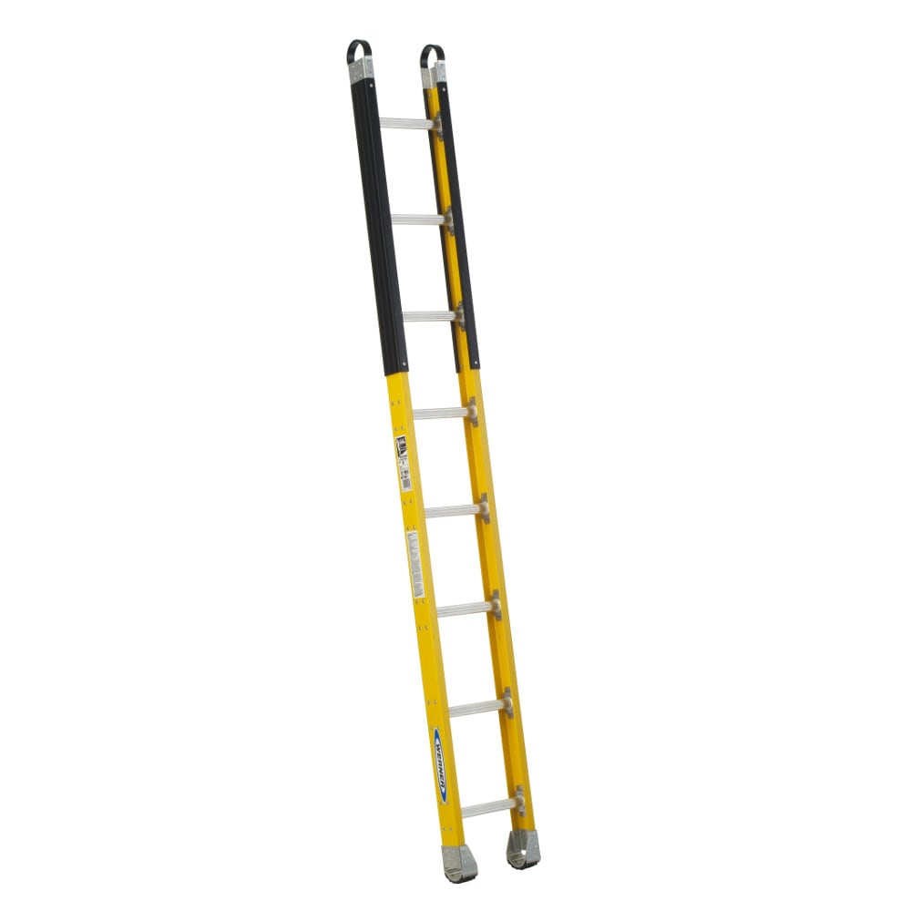 Escalera de extensión para alcantarillas Werner M7100-1 de fibra de vidrio tipo 1AA con capacidad de carga de 375 lbs y 8 pies (altura de alcance de 10 pies) - Escalera de extensión M7108-1.