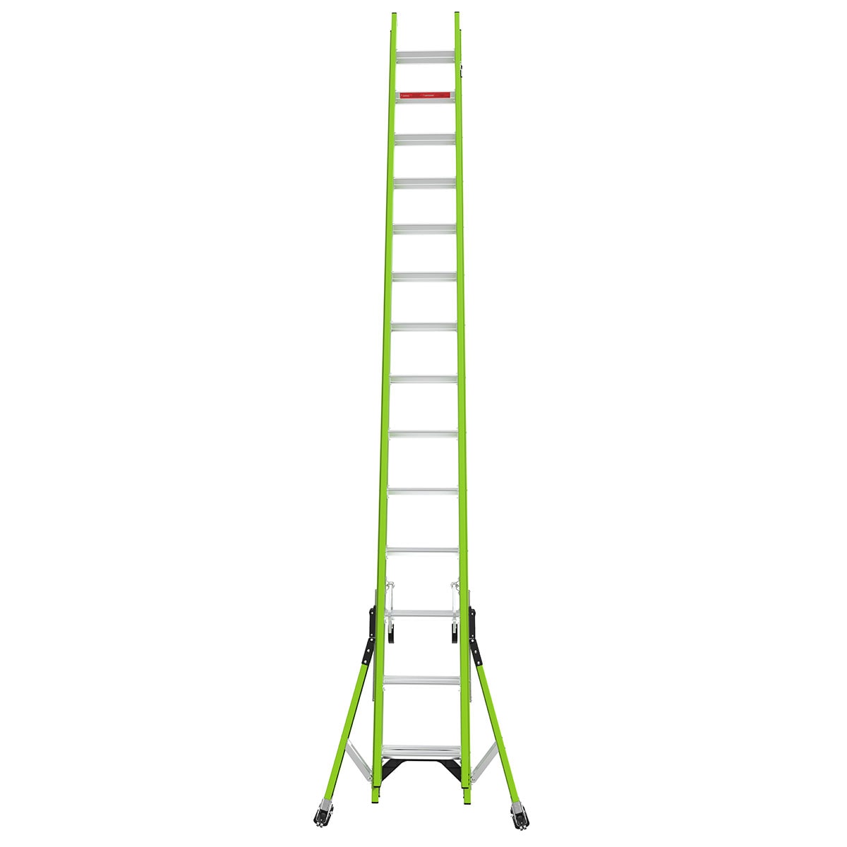 "Escalera de extensión telescópica Little Giant Ladders Sumostance M28 28.0 pies (27.5 pies de altura alcanzable) Tipo 1A de fibra de vidrio - Capacidad de carga de 300 lb. Escalera de extensión"