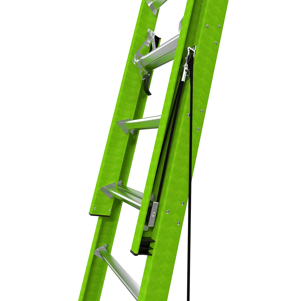 "Escalera de extensión telescópica Little Giant Ladders Sumostance M28 28.0 pies (27.5 pies de altura alcanzable) Tipo 1A de fibra de vidrio - Capacidad de carga de 300 lb. Escalera de extensión"