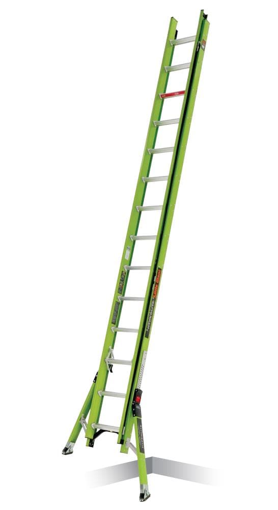 "Escalera de extensión telescópica Little Giant Ladders Sumostance M28 28.0 pies (27.5 pies de altura alcanzable) Tipo 1A de fibra de vidrio - Capacidad de carga de 300 lb. Escalera de extensión"