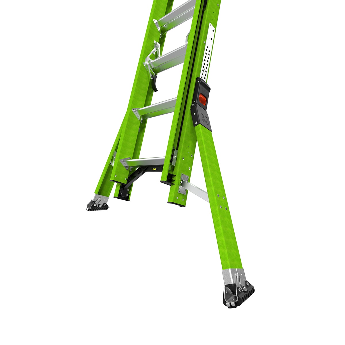 "Escalera de extensión telescópica Little Giant Ladders Sumostance M28 28.0 pies (27.5 pies de altura alcanzable) Tipo 1A de fibra de vidrio - Capacidad de carga de 300 lb. Escalera de extensión"