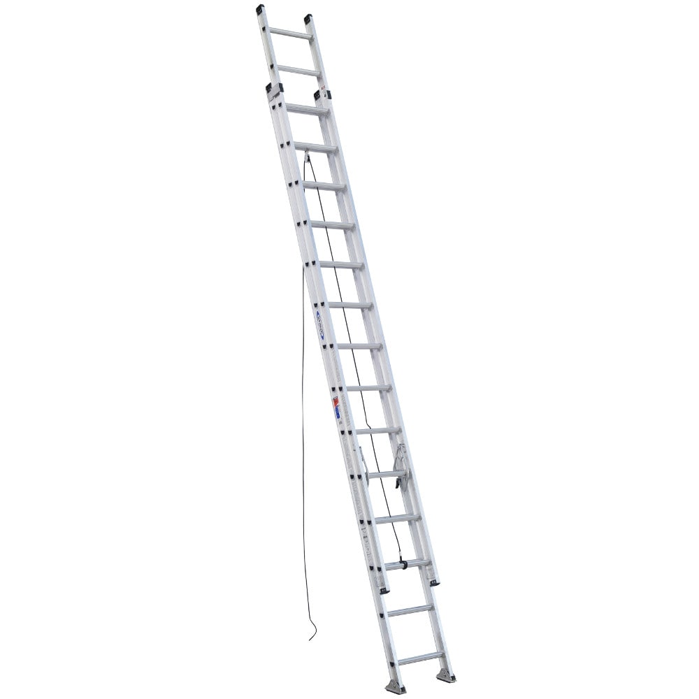 Escalera de Extensión Werner D1500-2 de Aluminio de 28 pies (27 pies de altura alcanzable) Tipo 1A con Capacidad de Carga de 300 lb. Escalera de Extensión D1528-2.