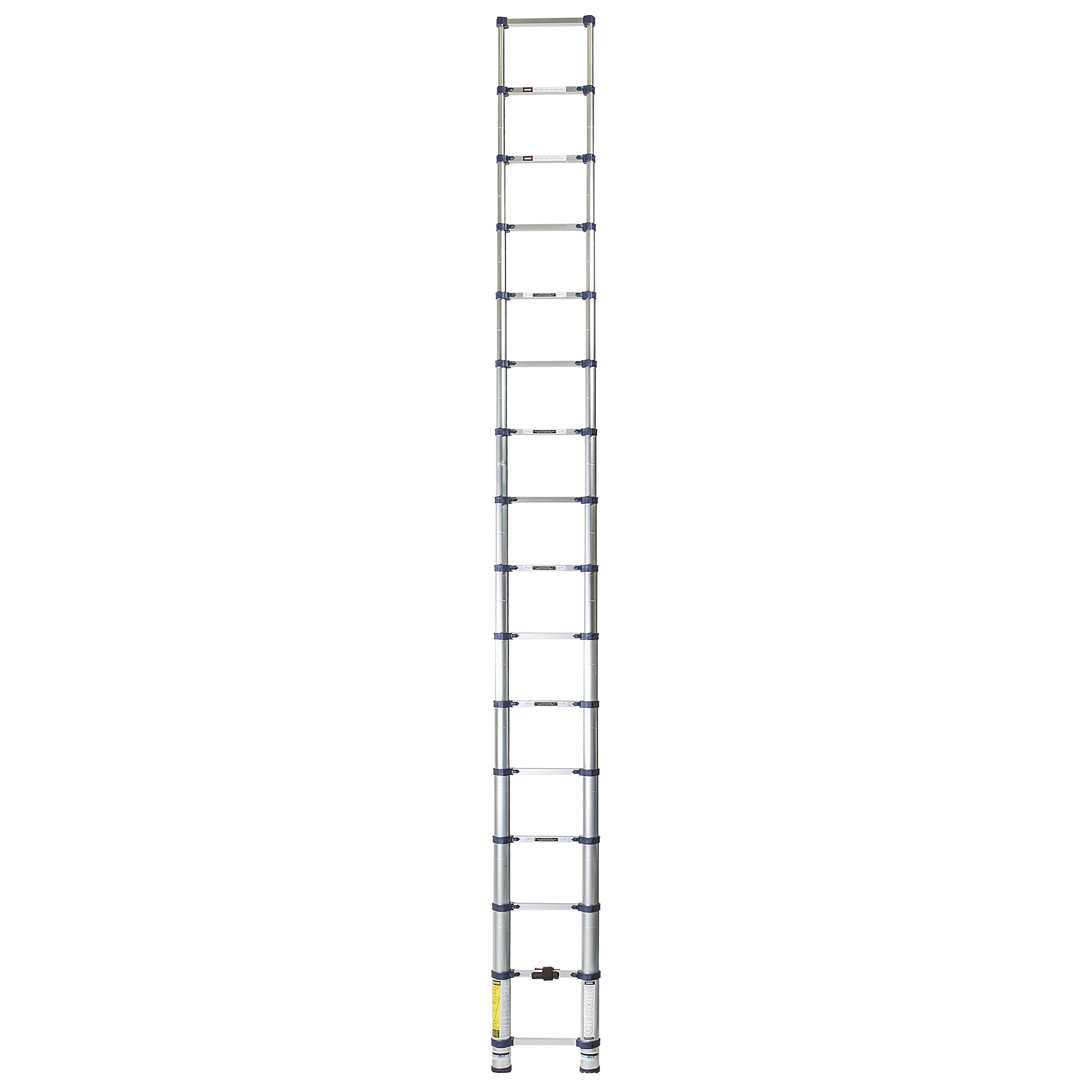 Escalera de extensión telescópica Xtend+Climb 785P+ de aluminio tipo 1 - Certificada por ANSI, 15.5 pies (altura de alcance de 19.5 pies) y capacidad de carga de 250 libras.