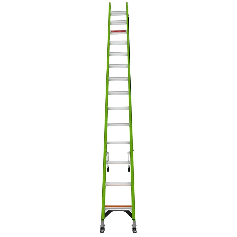 Escaleras Little Giant HyperLite M28 de 28 pies (Altura de alcance de 27.4 pies) tipo 1AA de fibra de vidrio - Capacidad de carga de 375 lbs. Escalera extensible telescópica 17928