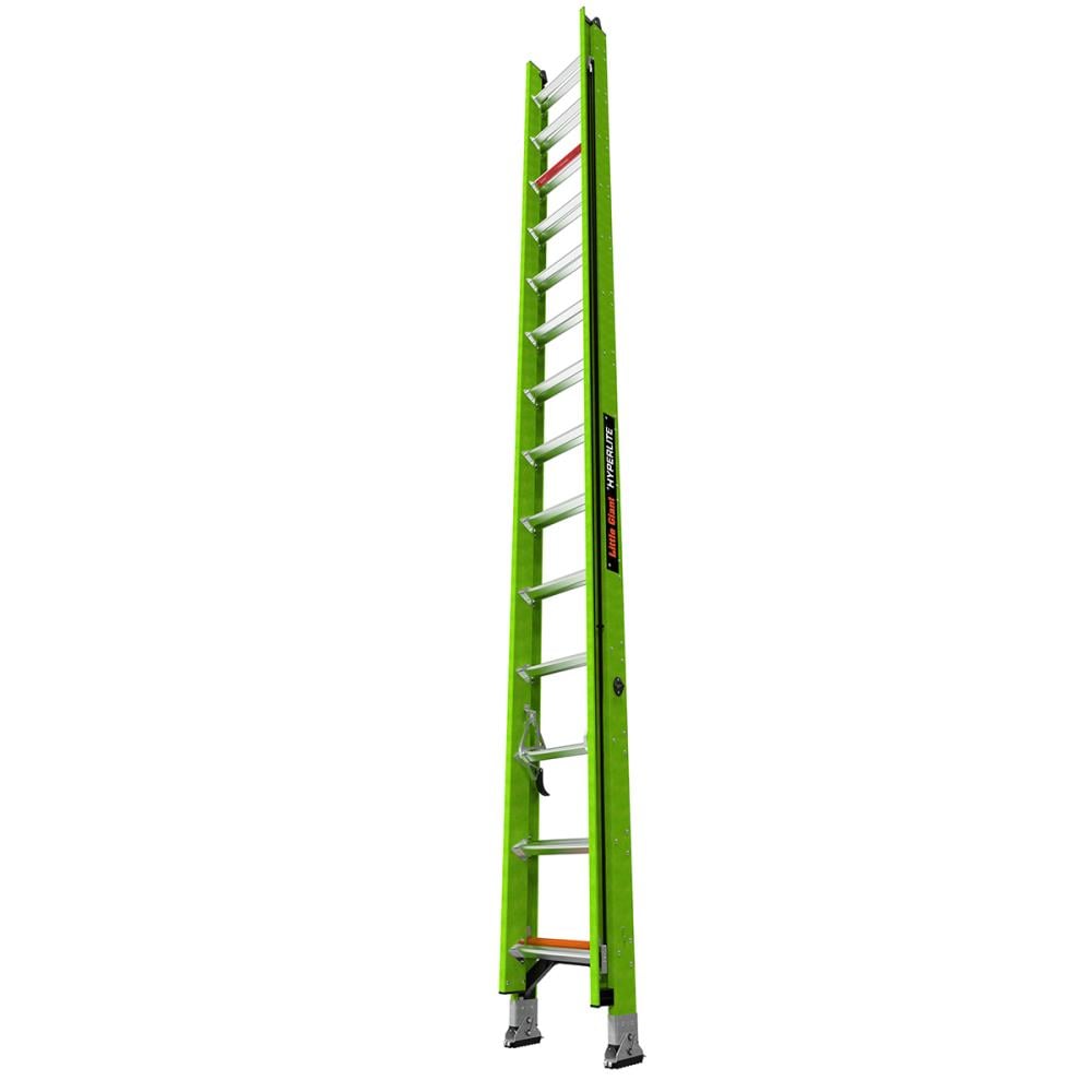 Escaleras Little Giant HyperLite M28 de 28 pies (Altura de alcance de 27.4 pies) tipo 1AA de fibra de vidrio - Capacidad de carga de 375 lbs. Escalera extensible telescópica 17928