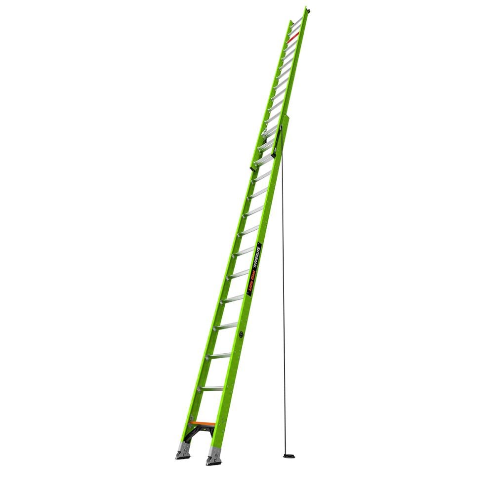 Escaleras Little Giant HyperLite M28 de 28 pies (Altura de alcance de 27.4 pies) tipo 1AA de fibra de vidrio - Capacidad de carga de 375 lbs. Escalera extensible telescópica 17928