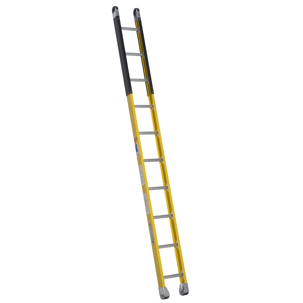 Escalera de extensión para hombre al agujero Werner M7110-1 de fibra de vidrio de 10 pies (12 pies de altura máxima) tipo 1AA con capacidad de carga de 375 lb.