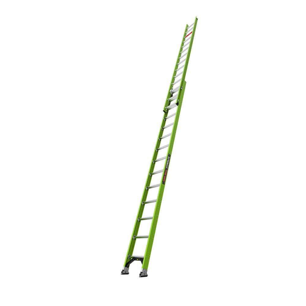 Escalera telescópica de extensión Little Giant Ladders HyperLite M28 de 28.0 pies (27.4 pies de altura máxima) Tipo 1A de fibra de vidrio con capacidad de carga de 300 lbs. Modelo 18728