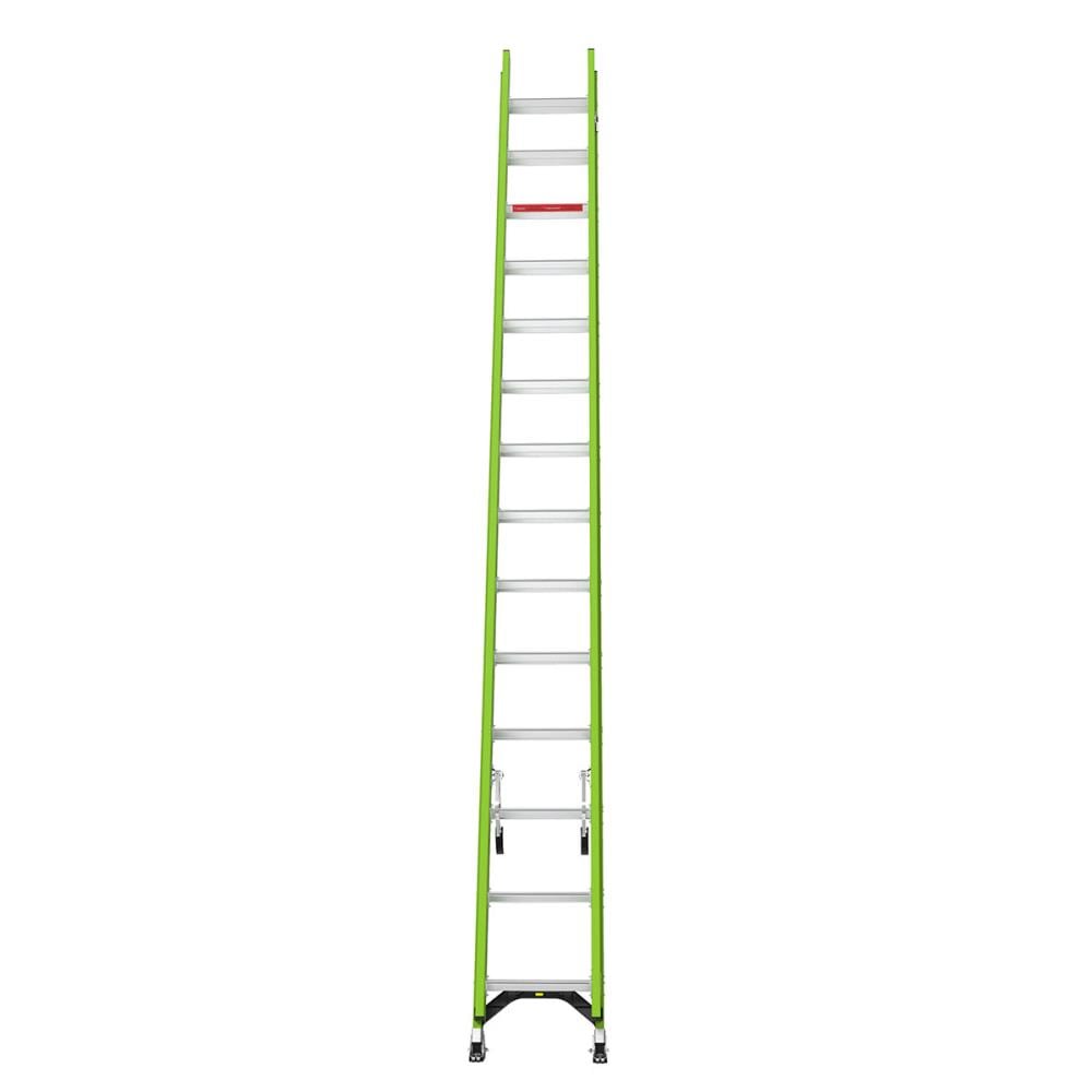 Escalera telescópica de extensión Little Giant Ladders HyperLite M28 de 28.0 pies (27.4 pies de altura máxima) Tipo 1A de fibra de vidrio con capacidad de carga de 300 lbs. Modelo 18728