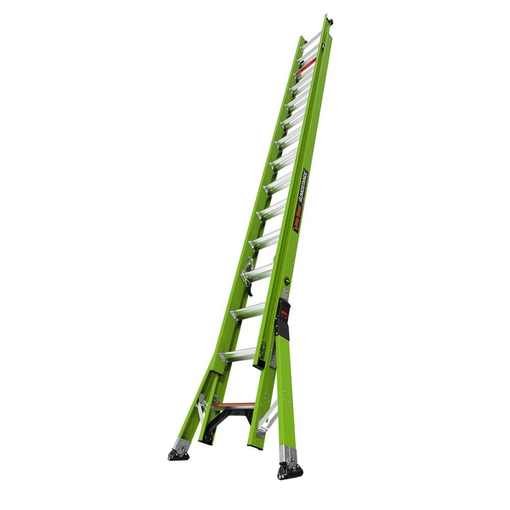 Escalera Extensible de Fibra de Vidrio Little Giant Ladders Sumostance M28 de 28 pies (Altura de Alcance de 27.5 pies) Tipo 1AA - Capacidad de Carga de 375 libras. Escalera de Extensión Telescópica 17228