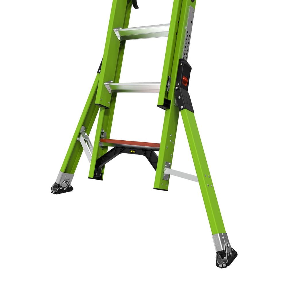 Escalera Extensible de Fibra de Vidrio Little Giant Ladders Sumostance M28 de 28 pies (Altura de Alcance de 27.5 pies) Tipo 1AA - Capacidad de Carga de 375 libras. Escalera de Extensión Telescópica 17228
