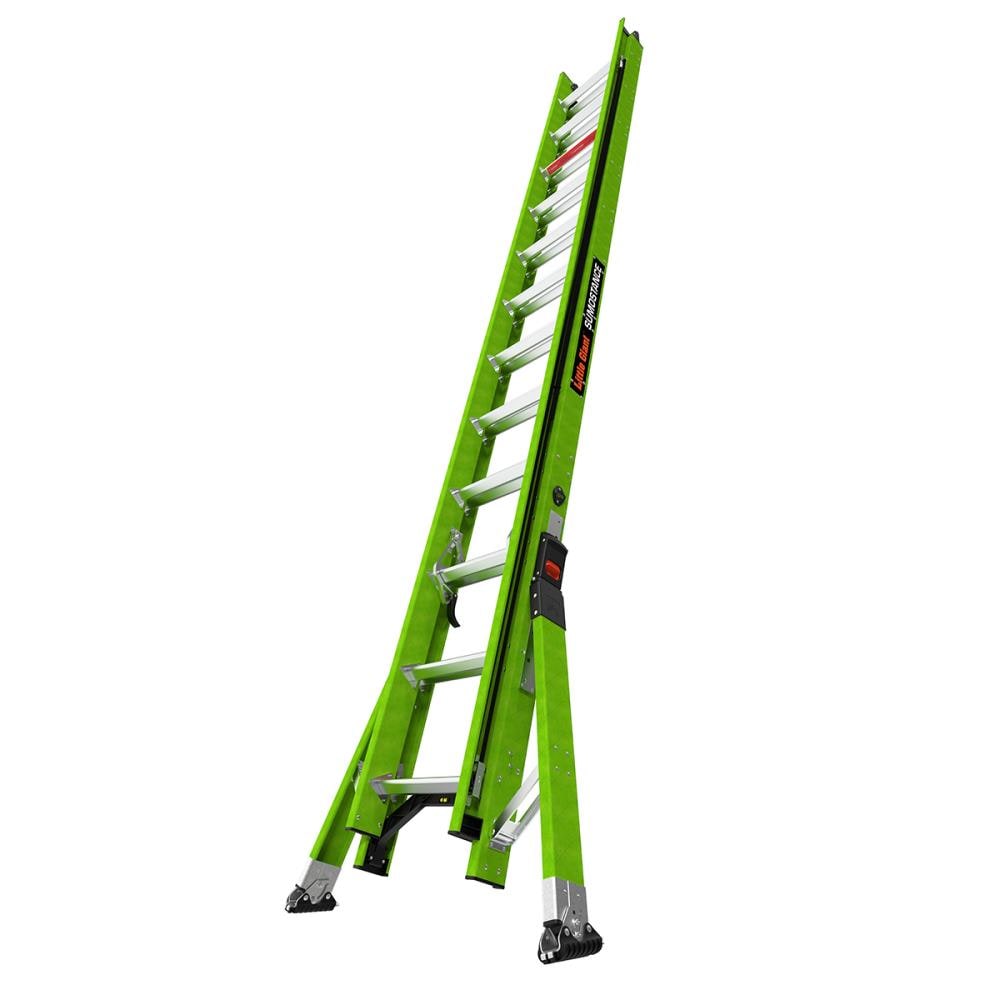 Escalera de extensión telescópica Little Giant Ladders Sumostance M24 de 24.0 pies (altura alcanzable de 23.6 pies) de fiberglass Tipo 1AA - Capacidad de carga de 375 lbs. Modelo 17224.