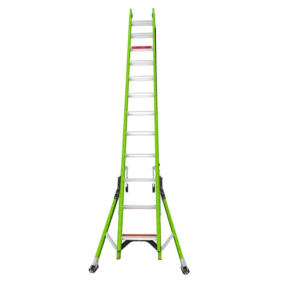 Escalera de extensión telescópica Little Giant Ladders Sumostance M24 de 24.0 pies (altura alcanzable de 23.6 pies) de fiberglass Tipo 1AA - Capacidad de carga de 375 lbs. Modelo 17224.
