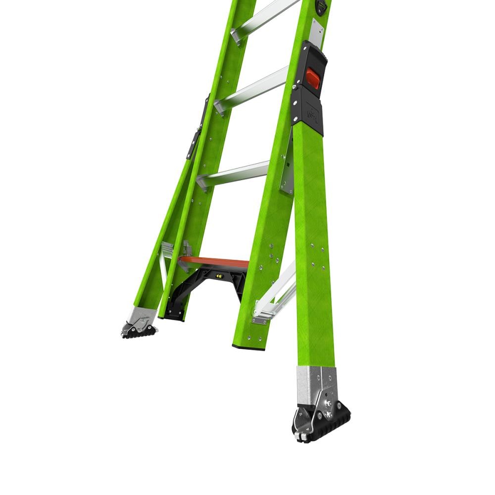 Escalera de extensión telescópica Little Giant Ladders Sumostance M24 de 24.0 pies (altura alcanzable de 23.6 pies) de fiberglass Tipo 1AA - Capacidad de carga de 375 lbs. Modelo 17224.