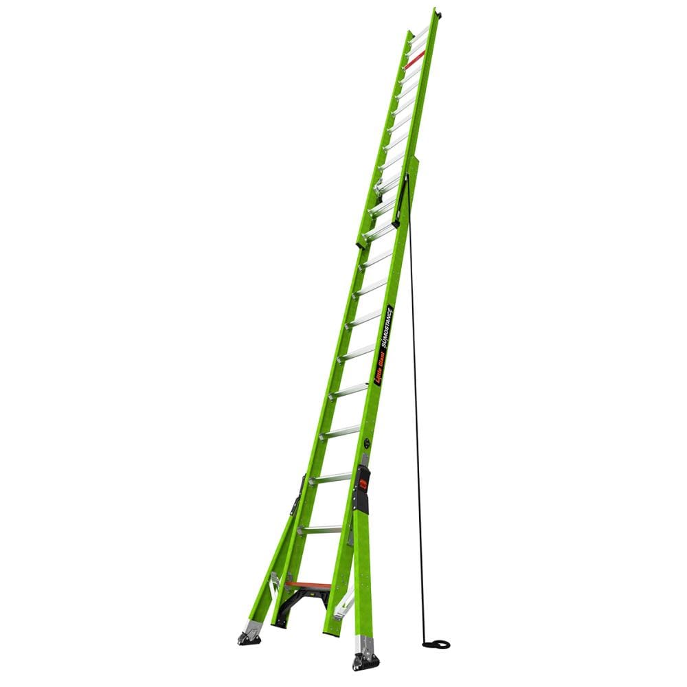 Escalera de extensión telescópica Little Giant Ladders Sumostance M24 de 24.0 pies (altura alcanzable de 23.6 pies) de fiberglass Tipo 1AA - Capacidad de carga de 375 lbs. Modelo 17224.