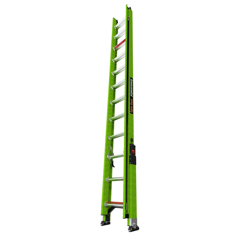 Escalera de extensión telescópica Little Giant Ladders Sumostance M24 de 24.0 pies (altura alcanzable de 23.6 pies) de fiberglass Tipo 1AA - Capacidad de carga de 375 lbs. Modelo 17224.