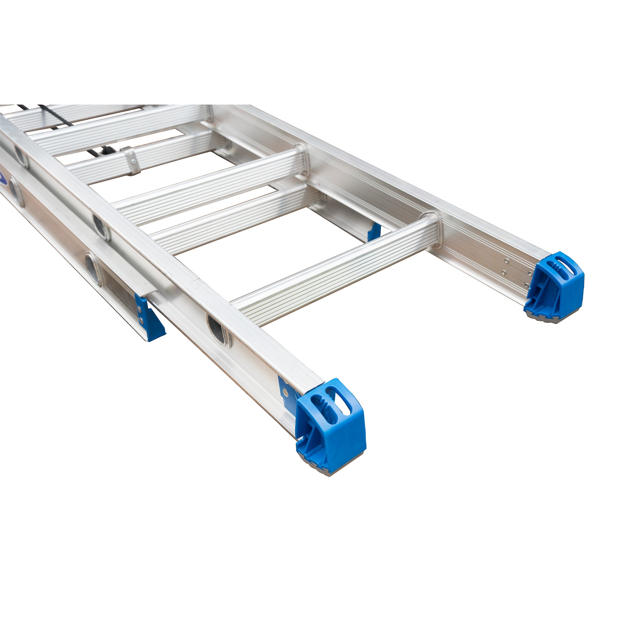 Escalera de extensión de aluminio Werner Equalizer de 16 pies (altura de alcance de 15 pies) Tipo 1 con capacidad de carga de 250 lbs. Modelo D1816-2EQ