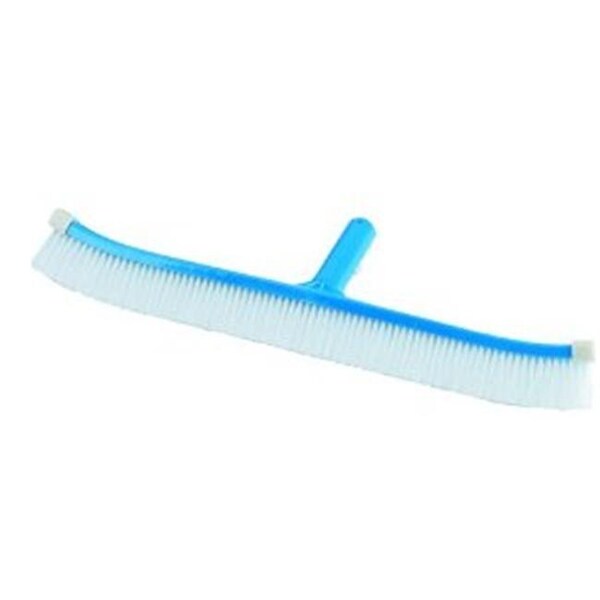 Productos de piscina Pentair Pentair R111386 Rainbow 18 pulgadas. Espalda ABS; Cepillo de pared curvo con tapas finales de vinilo; azul con cerdas blancas - R111386