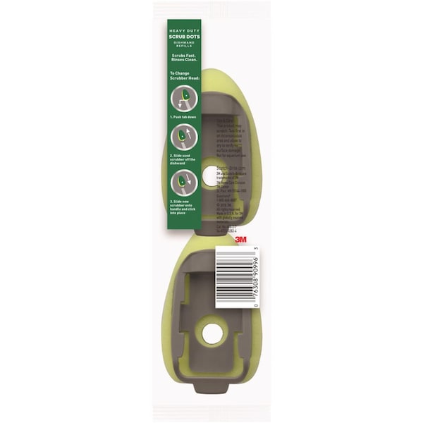 Recambio de esponja para Dishwand 3M 3-1/2 in W, cepillo de 4.4 in L, 2 piezas - 488-2-7