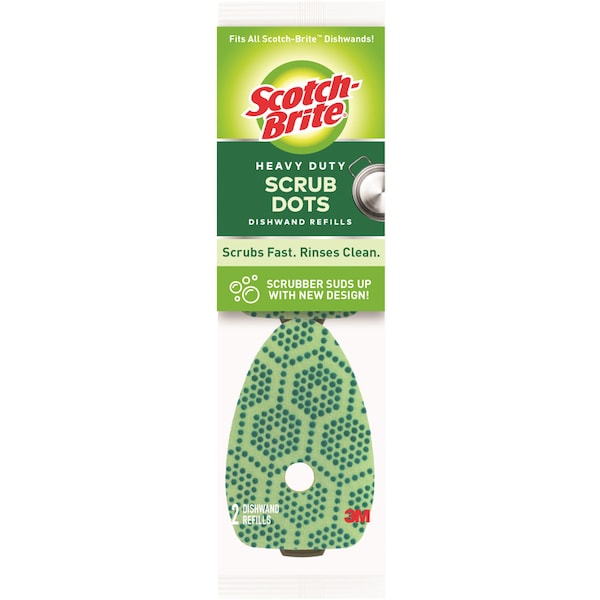 Recambio de esponja para Dishwand 3M 3-1/2 in W, cepillo de 4.4 in L, 2 piezas - 488-2-7