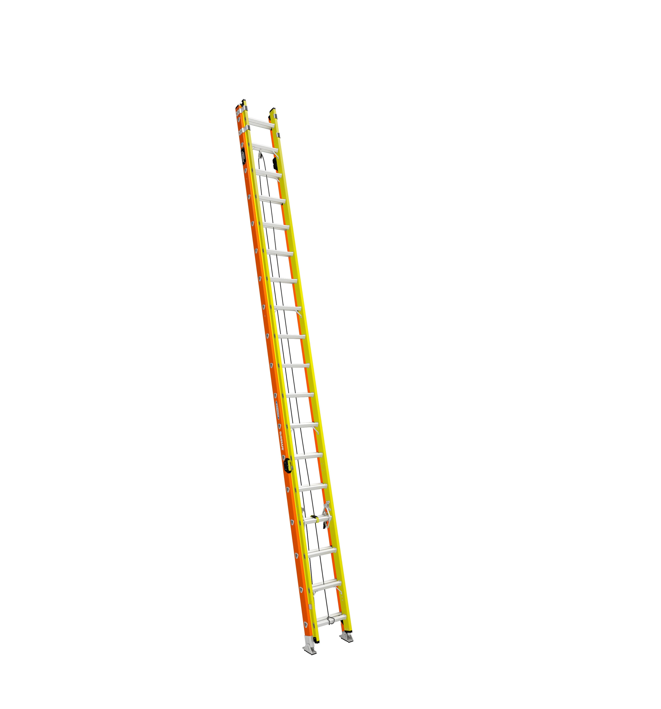 Werner Glidesafe 36-pies (34-pies de altura de alcance) Fibra de vidrio Tipo 1A - Capacidad de carga de 300 libras. Escalera de extensión T6236-2GS